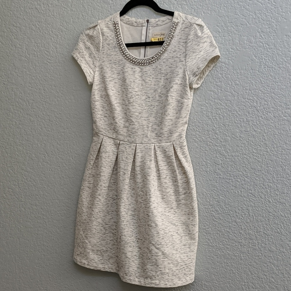 Heather Grey dress with jewel collar